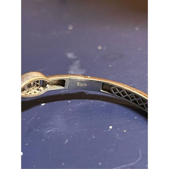 Karis Malagasy Labradorite & Multi Gemstone Filigree Vermeil Hinged Bracelet - Picture 16 of 16